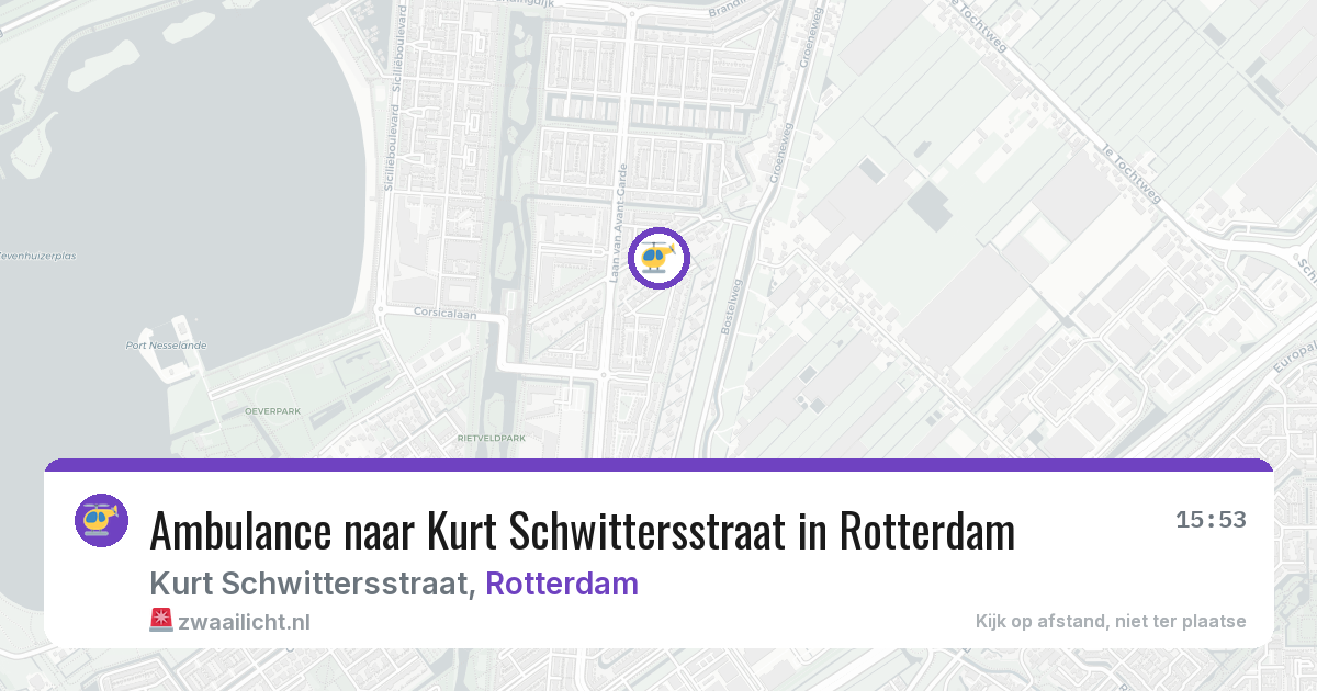 Ambulance naar Kurt Schwittersstraat in Rotterdam — 8 jun 2026