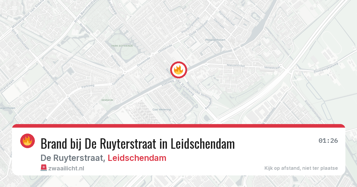 Brand bij De Ruyterstraat in Leidschendam — 14 mei 2026
