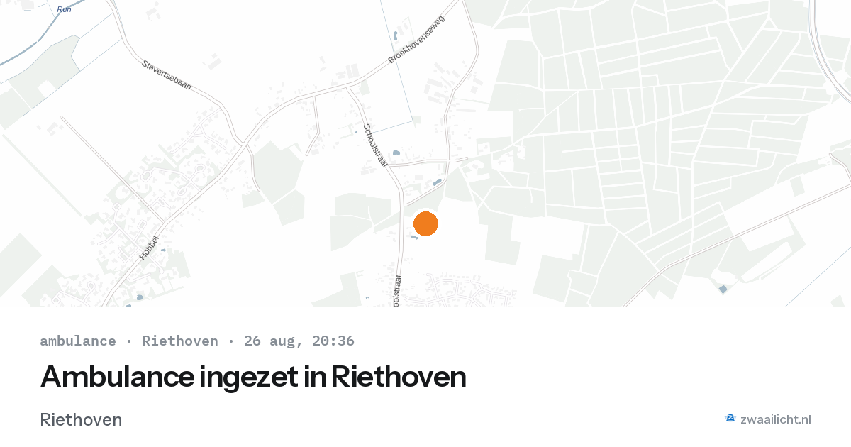 Ambulance ingezet in Riethoven — 26 aug 2026
