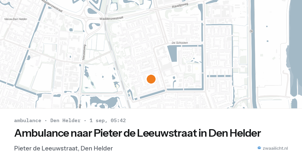 Ambulance naar Pieter de Leeuwstraat in Den Helder — 1 sep 2026