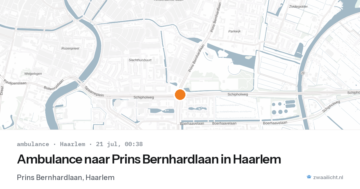 Ambulance naar Prins Bernhardlaan in Haarlem — 20 jul 2026