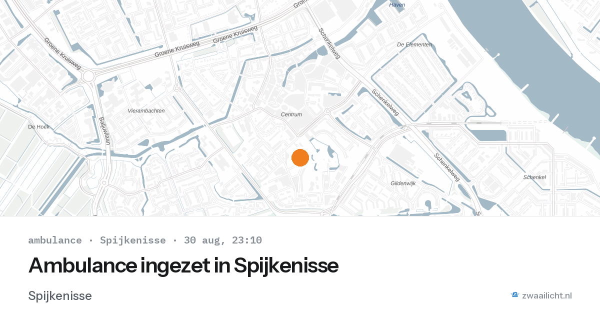Ambulance ingezet in Spijkenisse — 30 aug 2026 | 🚨 Zwaailicht.nl