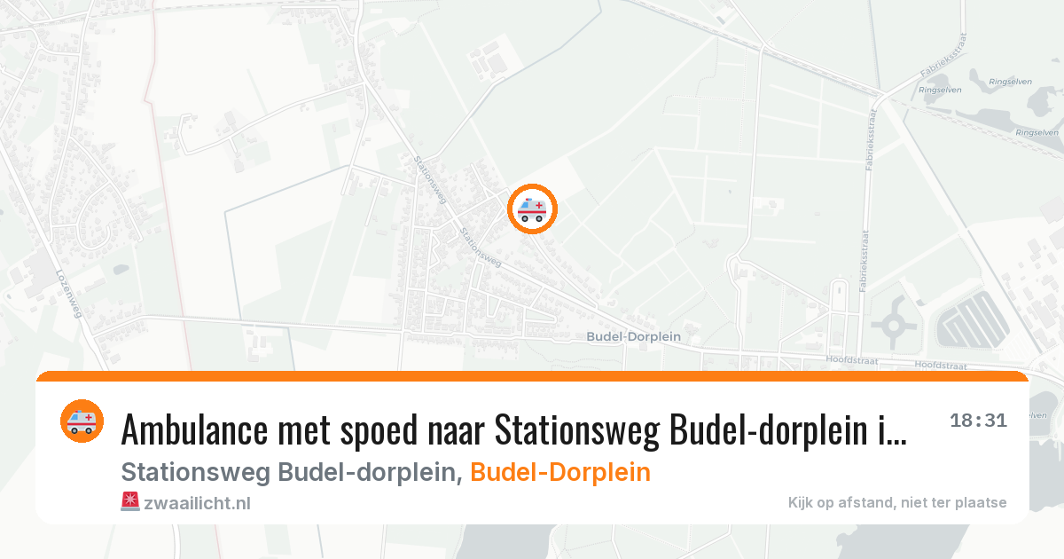Ambulance met spoed naar Stationsweg Budel-dorplein in Budel-Dorplein — 19 apr 2026