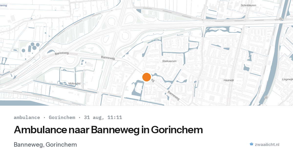 Ambulance naar Banneweg in Gorinchem — 31 aug 2026