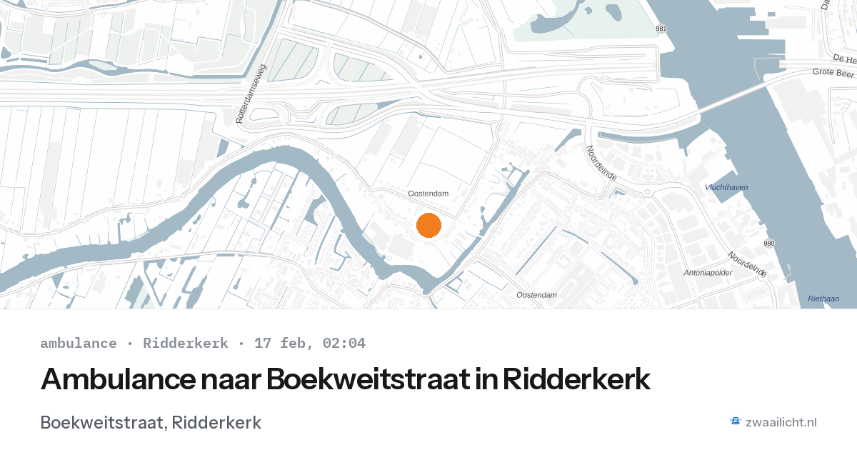 Ambulance naar Boekweitstraat in Ridderkerk — 17 feb 2026