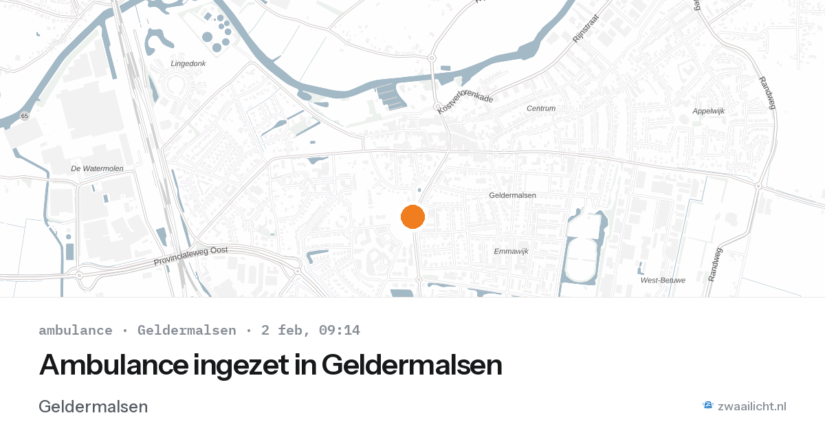 Ambulance ingezet in Geldermalsen — 2 feb 2026