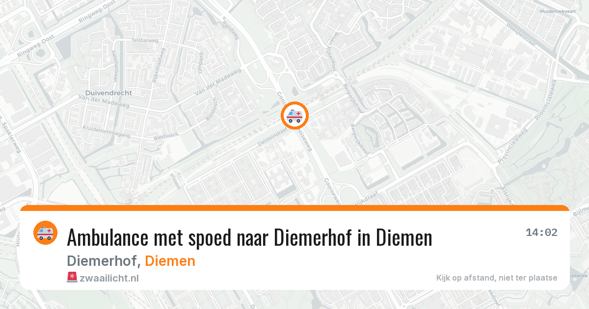 Ambulance met spoed naar Diemerhof in Diemen — 28 mei 2026