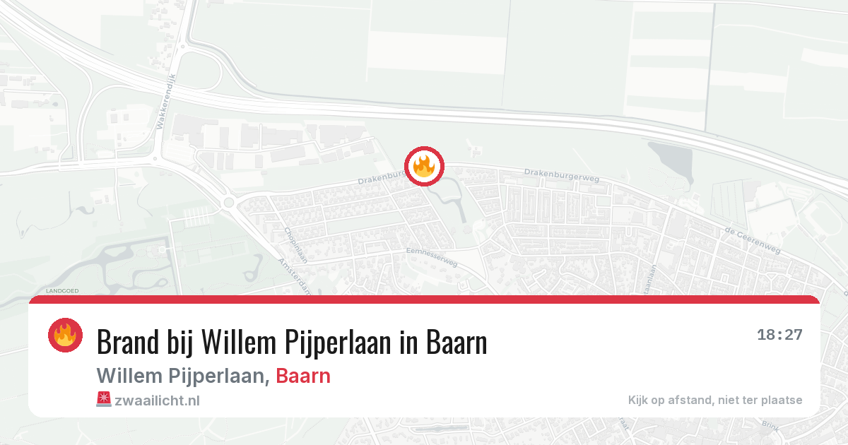 Brand bij Willem Pijperlaan in Baarn — 23 apr 2026