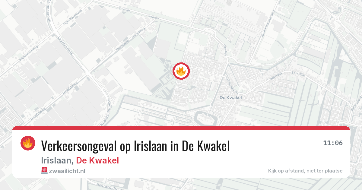 Verkeersongeval op Irislaan in De Kwakel — 4 jul 2026