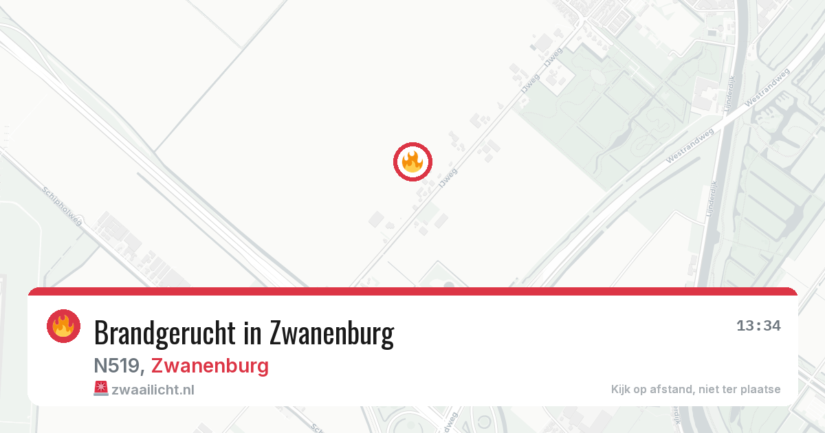 Brandgerucht in Zwanenburg — 14 aug 2026
