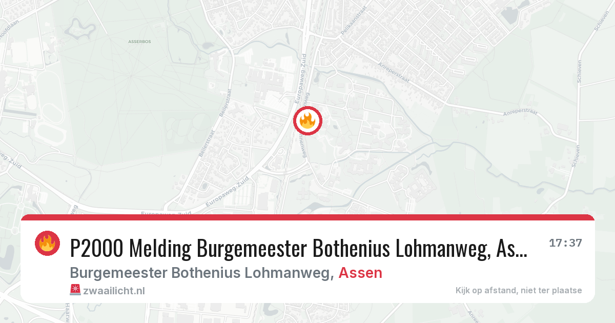 P2000 Melding Burgemeester Bothenius Lohmanweg, Assen — 8 aug 2026