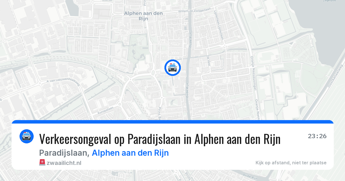 Verkeersongeval op Paradijslaan in Alphen aan den Rijn — 15 jul 2026
