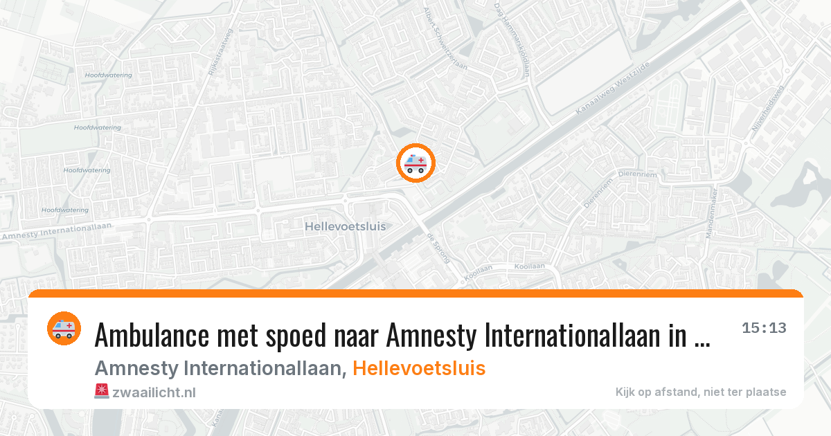 Ambulance met spoed naar Amnesty Internationallaan in Hellevoetsluis — 9 aug 2026