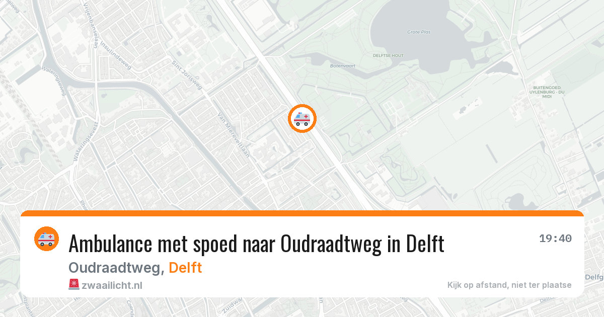 Ambulance met spoed naar Oudraadtweg in Delft — 29 jun 2026