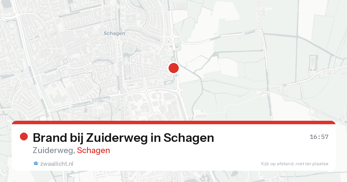 Brand bij Zuiderweg in Schagen — 23 mrt 2026