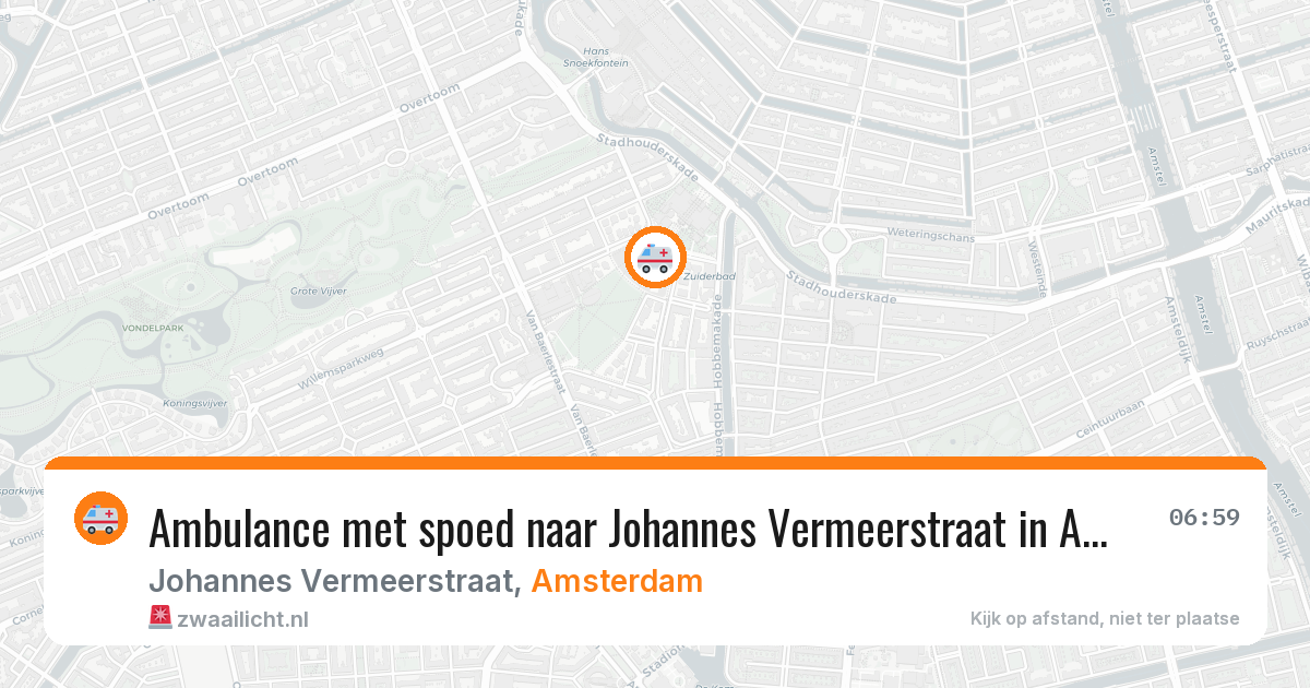 Ambulance met spoed naar Johannes Vermeerstraat in Amsterdam — 6 apr 2026
