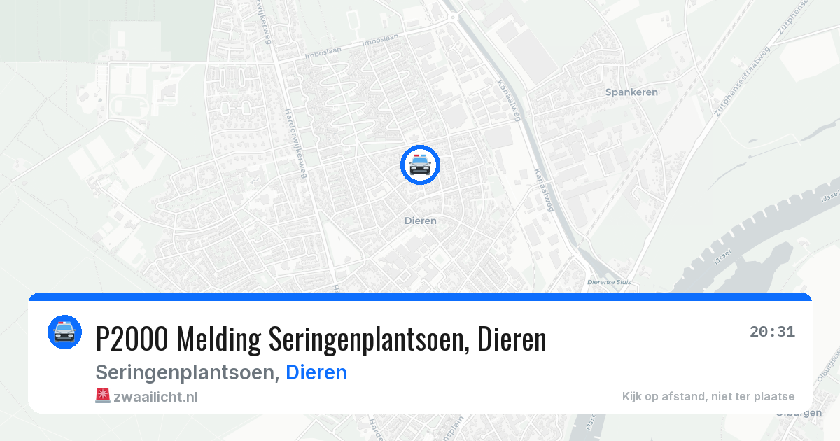 P2000 Melding Seringenplantsoen, Dieren — 24 jun 2026