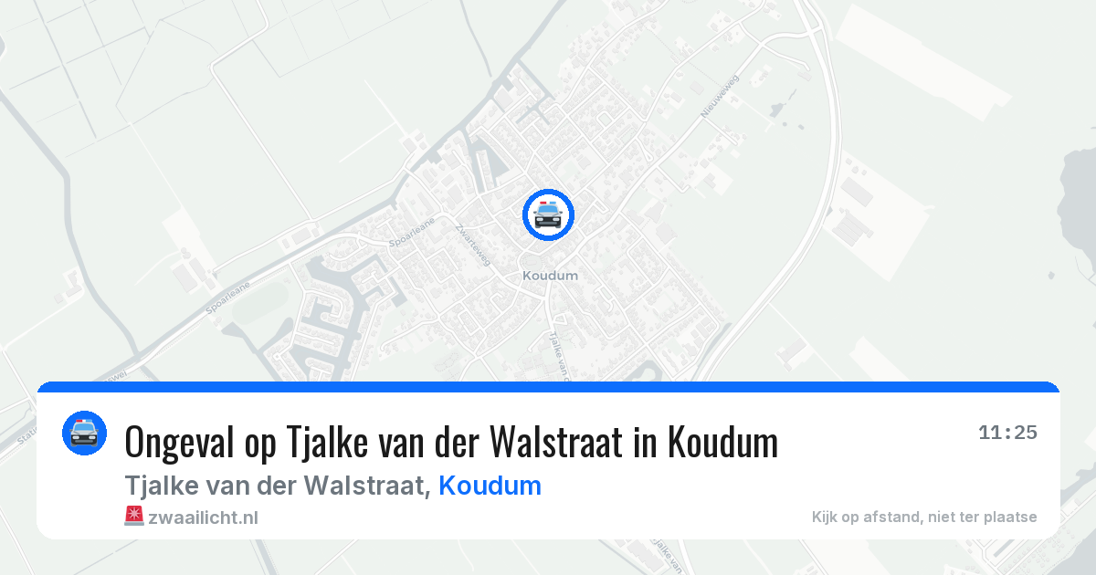 Ongeval op Tjalke van der Walstraat in Koudum — 2 aug 2026
