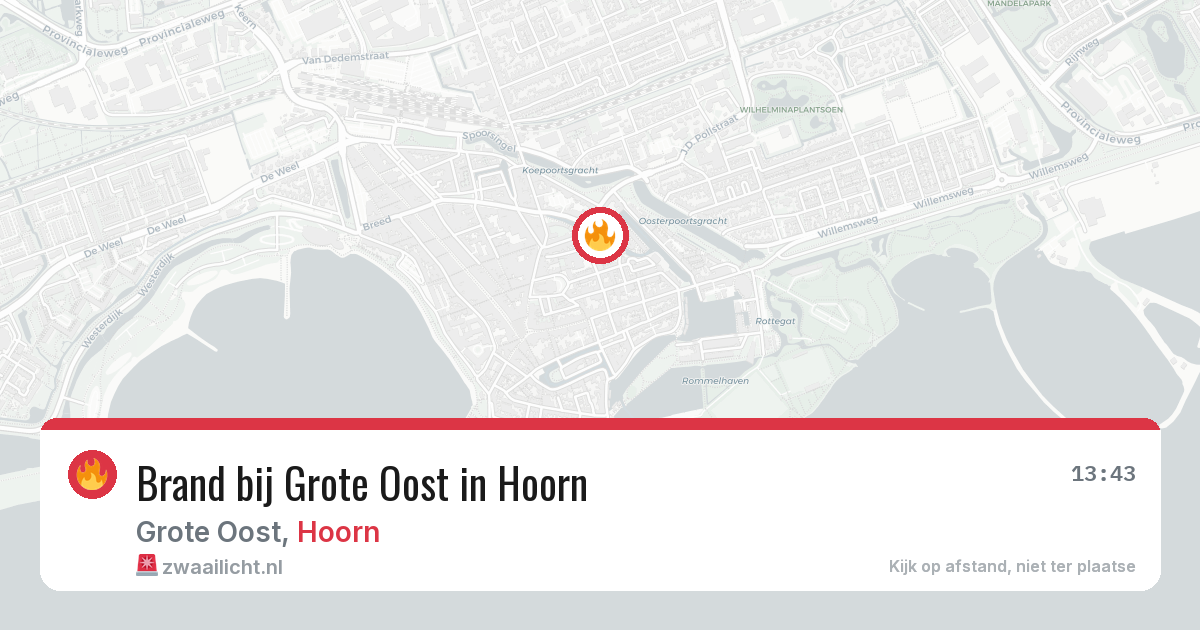 Brand bij Grote Oost in Hoorn — 16 feb 2026