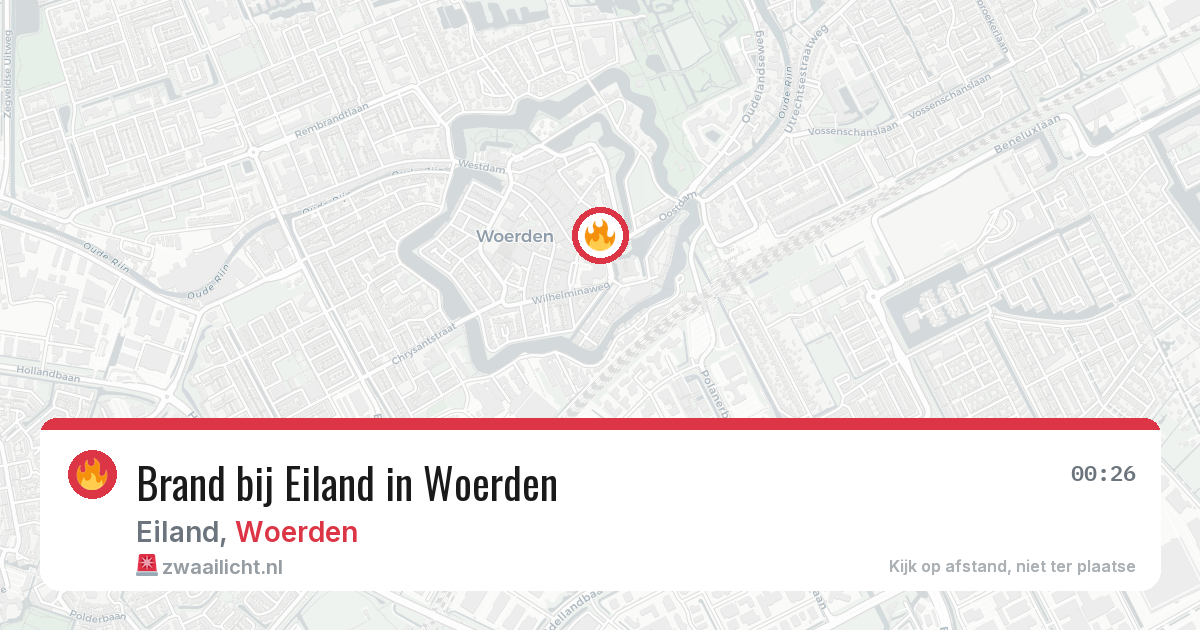 Brand bij Eiland in Woerden — 4 aug 2026