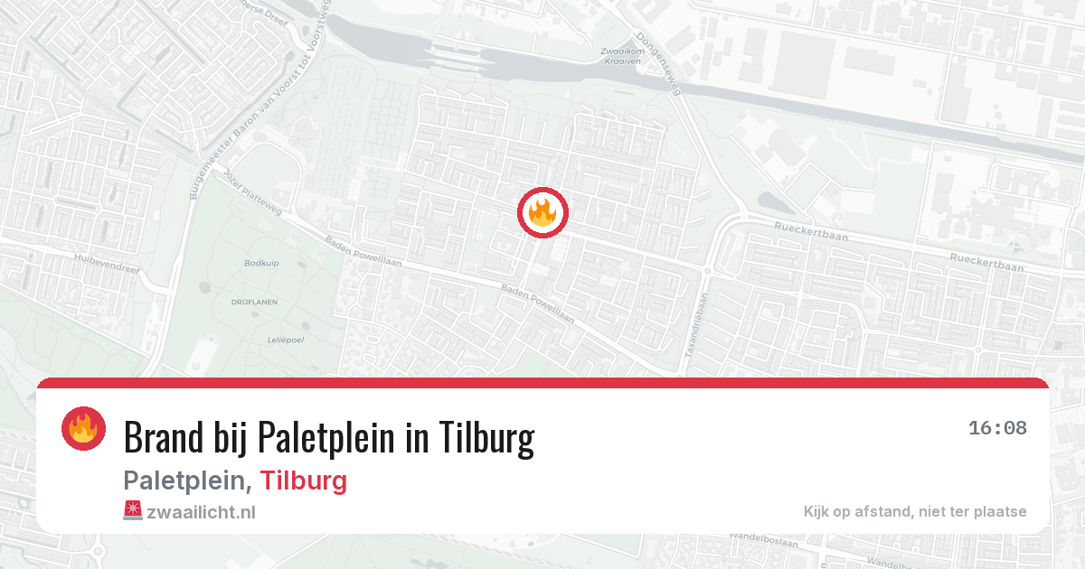 Brand bij Paletplein in Tilburg — 8 aug 2026