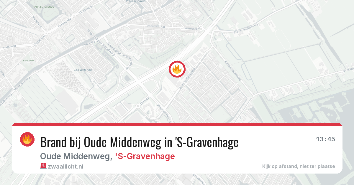 Brand bij Oude Middenweg in 'S-Gravenhage — 4 aug 2026