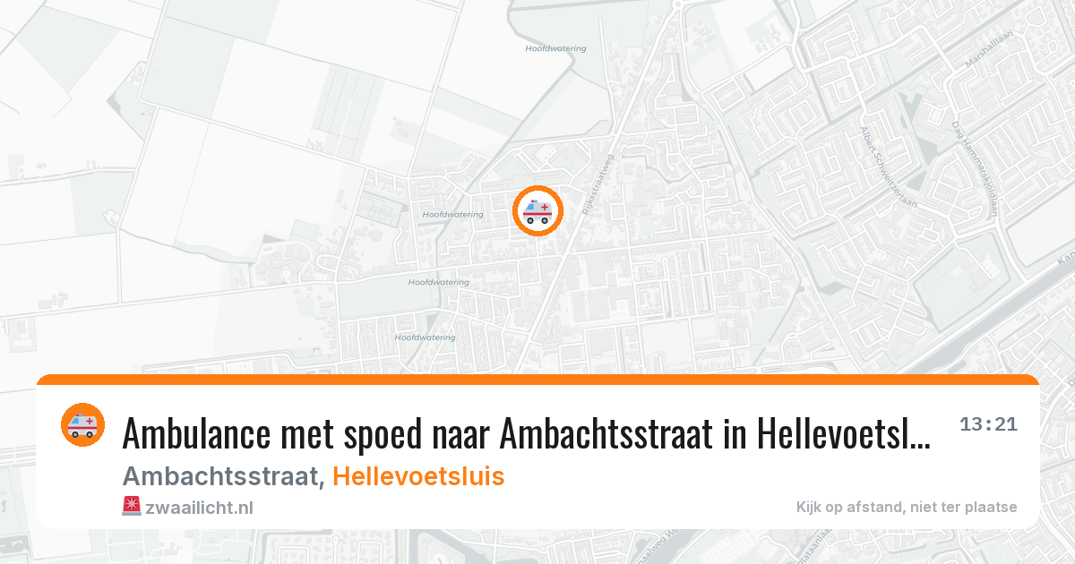 Ambulance met spoed naar Ambachtsstraat in Hellevoetsluis — 10 mei 2026