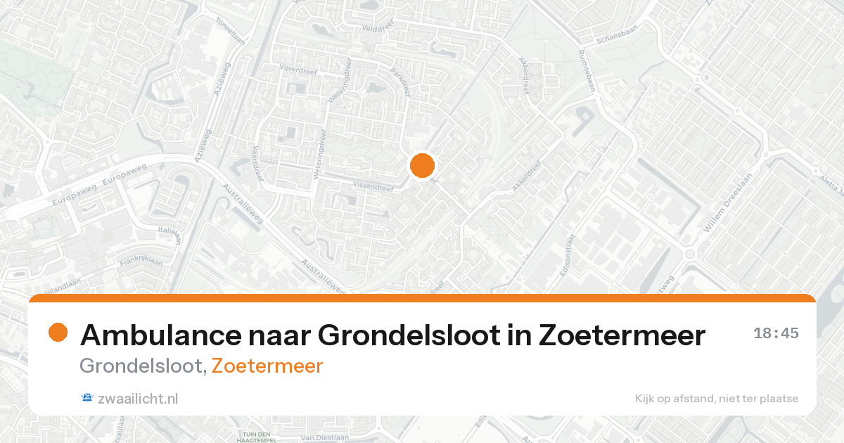 Ambulance naar Grondelsloot in Zoetermeer — 22 aug 2026