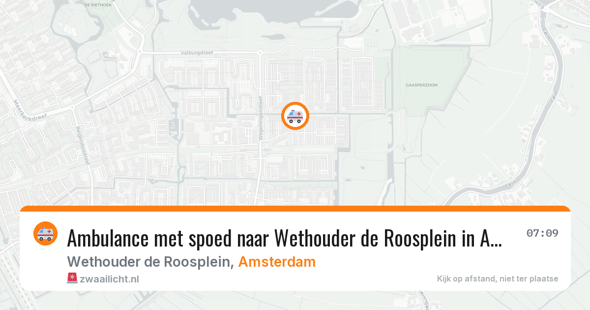 Ambulance met spoed naar Wethouder de Roosplein in Amsterdam — 10 mei 2026