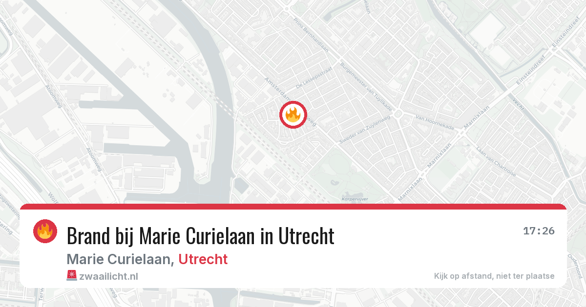 Brand bij Marie Curielaan in Utrecht — 24 mrt 2026