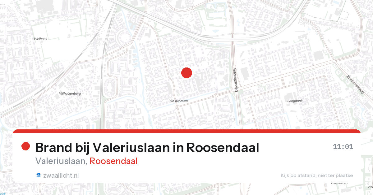 Brand bij Valeriuslaan in Roosendaal — 23 jul 2026