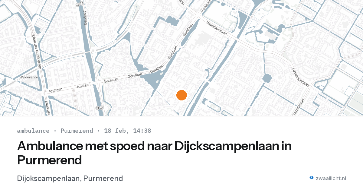 Ambulance met spoed naar Dijckscampenlaan in Purmerend — 18 feb 2026