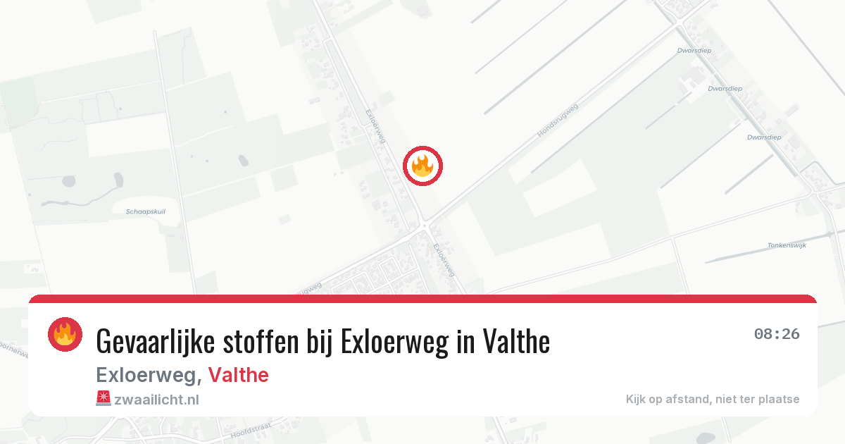 Gevaarlijke stoffen bij Exloerweg in Valthe — 20 jun 2026