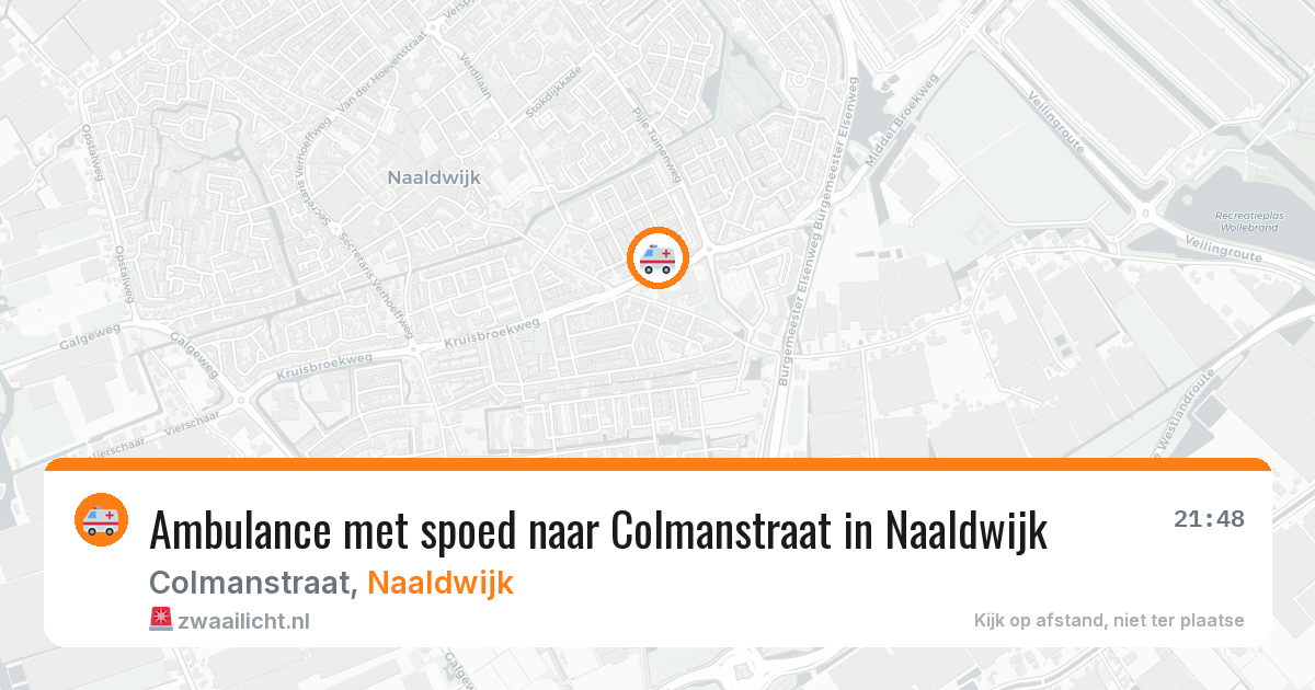 Ambulance met spoed naar Colmanstraat in Naaldwijk — 2 aug 2026