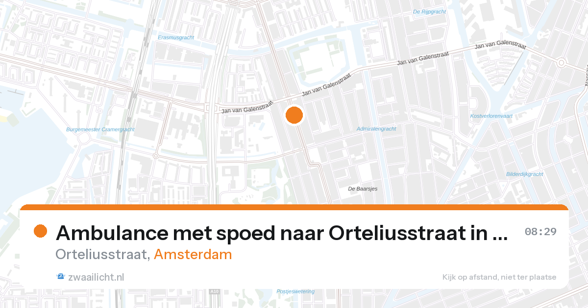 Ambulance met spoed naar Orteliusstraat in Amsterdam — 28 aug 2026