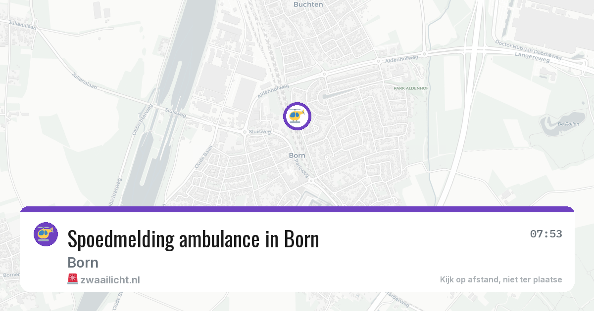 Spoedmelding ambulance in Born — 30 jul 2026