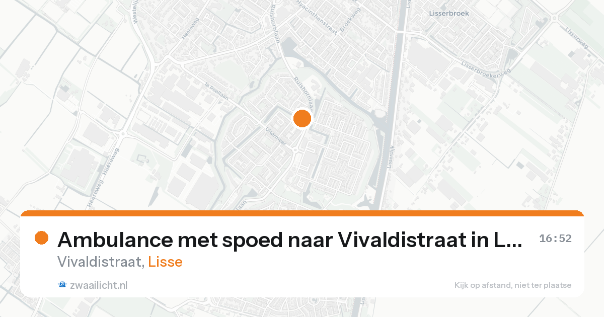 Ambulance met spoed naar Vivaldistraat in Lisse — 19 aug 2026