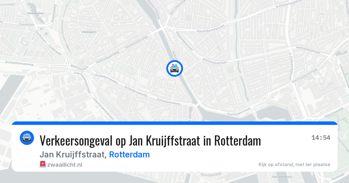 Verkeersongeval op Jan Kruijffstraat in Rotterdam — 26 jul 2026