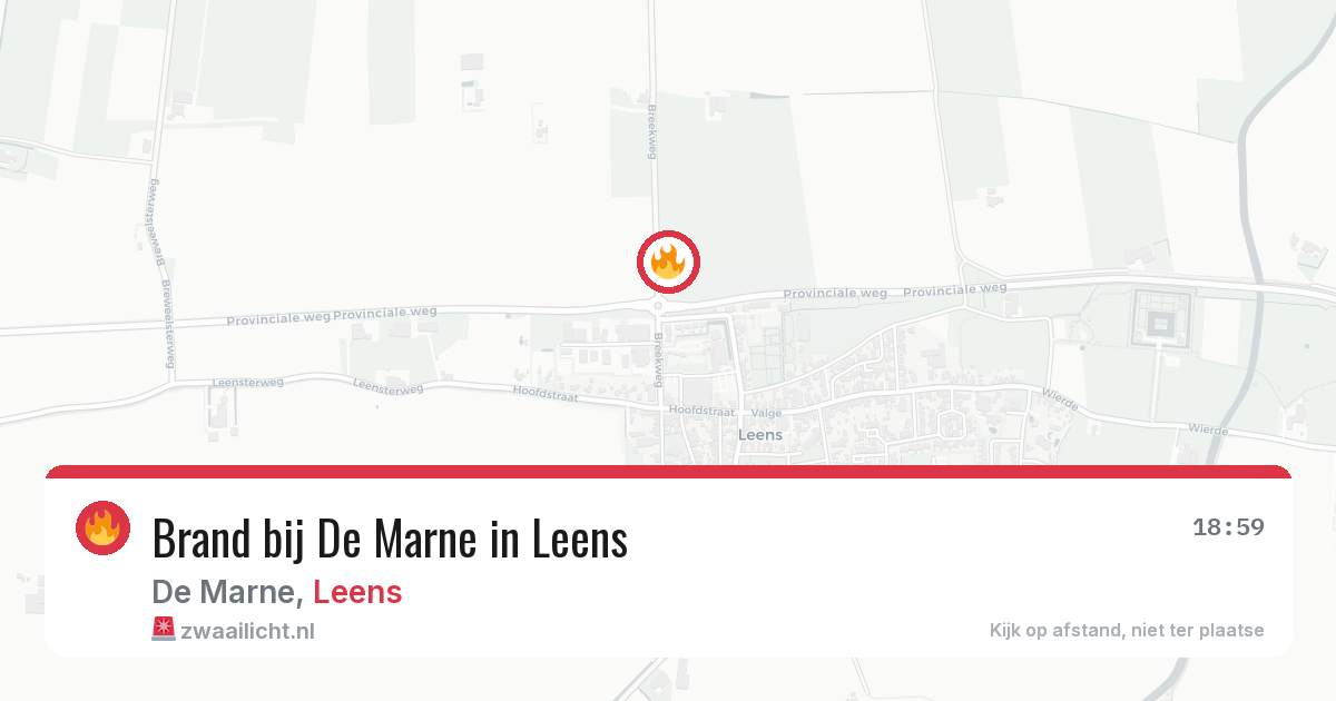 Brand bij De Marne in Leens — 5 jun 2026