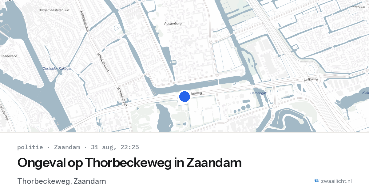 Ongeval op Thorbeckeweg in Zaandam — 31 aug 2026