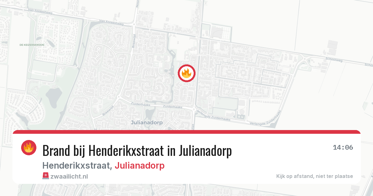 Brand bij Henderikxstraat in Julianadorp — 23 mrt 2026