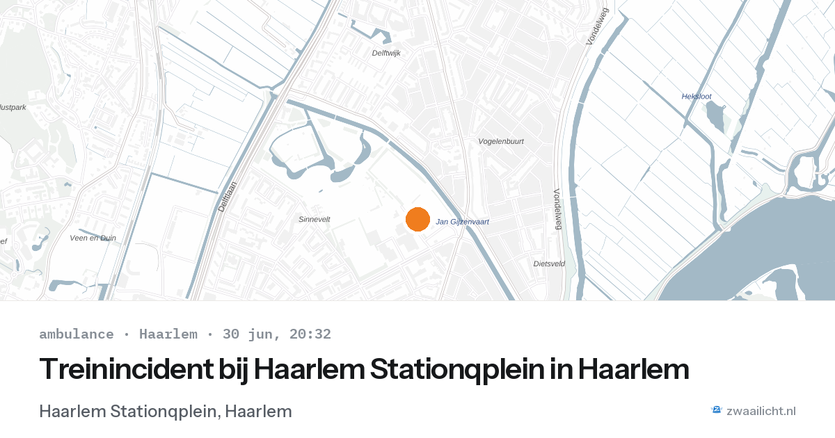 Treinincident bij Haarlem Stationqplein in Haarlem — 30 jun 2026