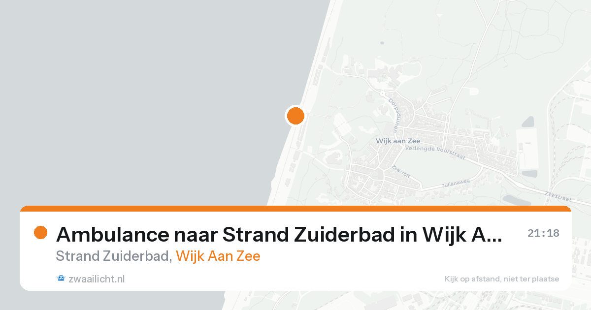 Ambulance naar Strand Zuiderbad in Wijk Aan Zee — 15 aug 2026