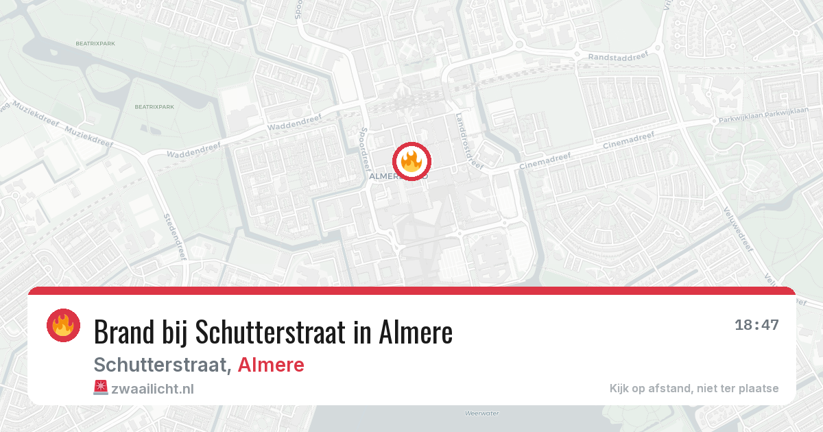 Brand bij Schutterstraat in Almere — 9 jul 2026