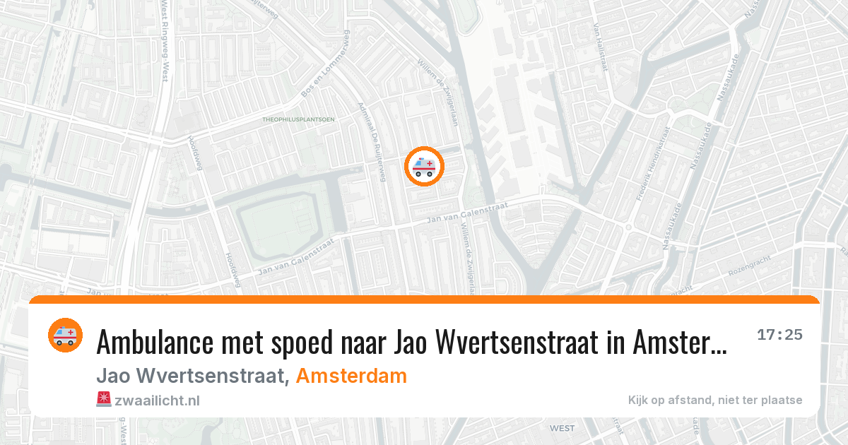 Ambulance met spoed naar Jao Wvertsenstraat in Amsterdam — 8 apr 2026