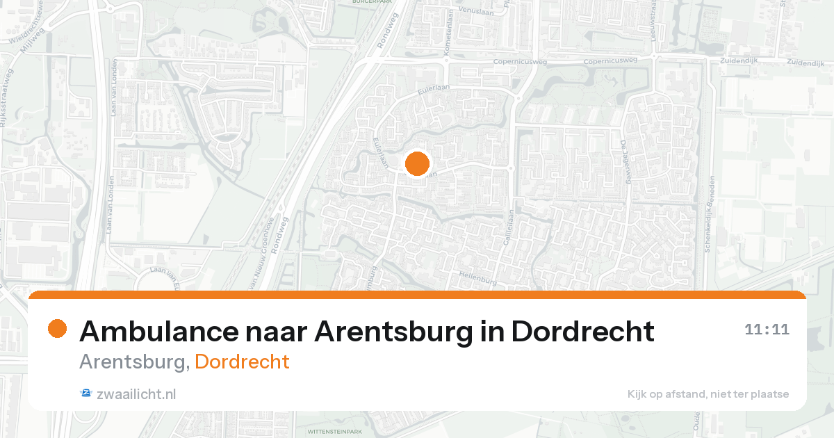 Ambulance naar Arentsburg in Dordrecht — 16 aug 2026
