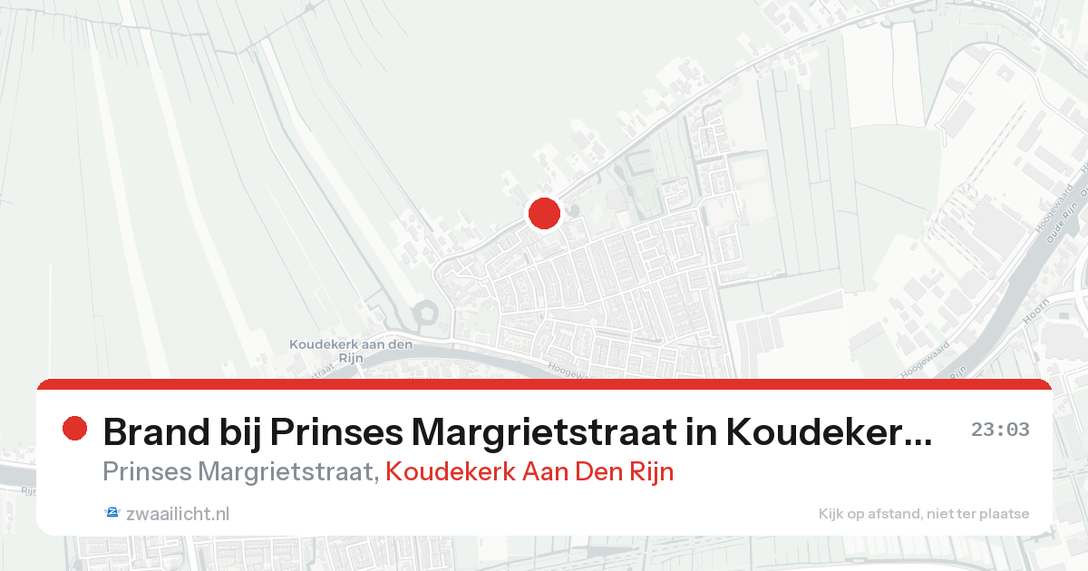Brand bij Prinses Margrietstraat in Koudekerk Aan Den Rijn — 19 aug 2026