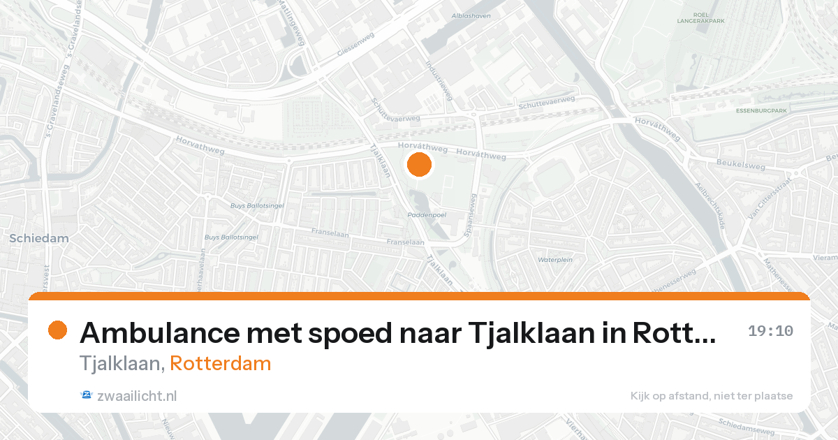 Ambulance met spoed naar Tjalklaan in Rotterdam — 17 aug 2026