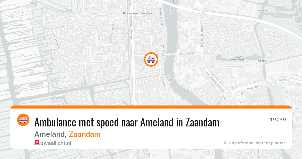 Ambulance met spoed naar Ameland in Zaandam — 4 aug 2026