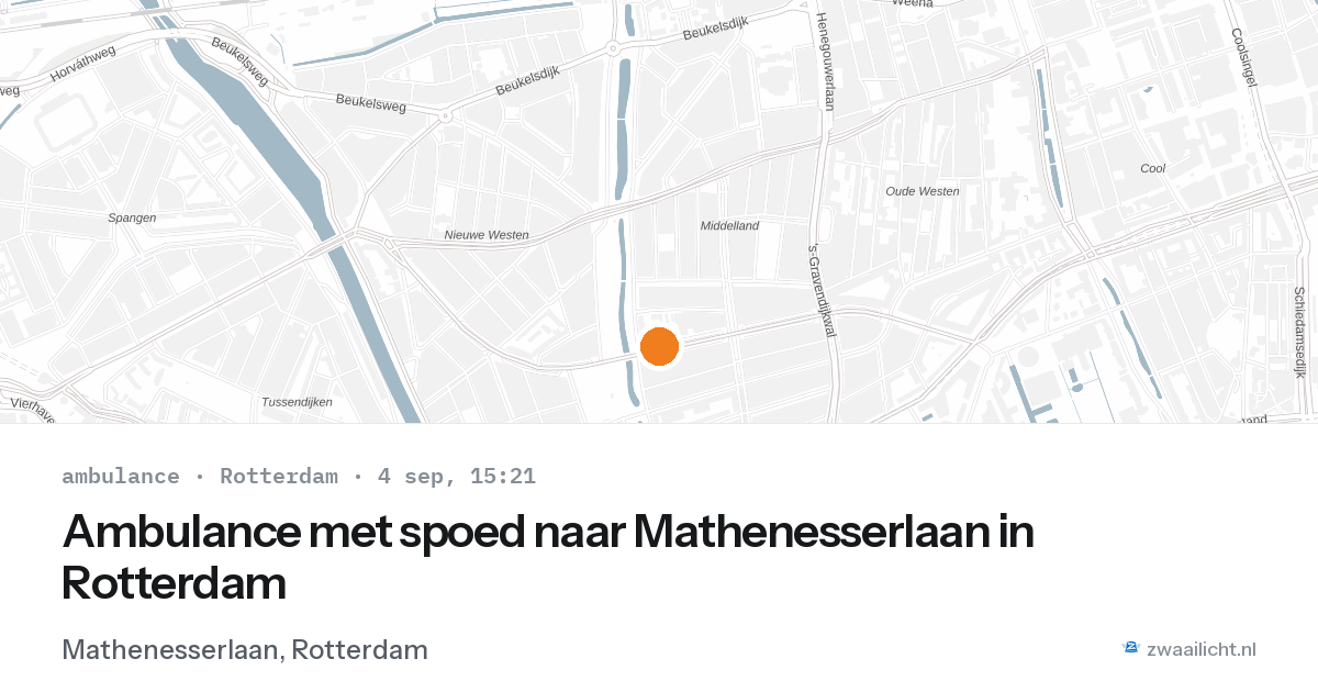 Ambulance met spoed naar Mathenesserlaan in Rotterdam — 4 sep 2026